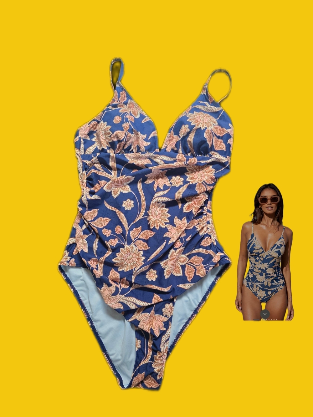 Cupshe Women's Paisley One Piece Swimsuit Size Large